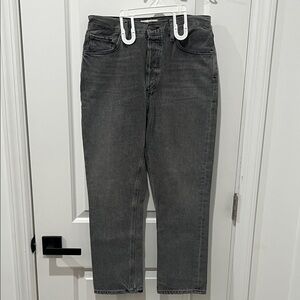 Agolde Women's Gray Straight Leg Jeans, Size 28